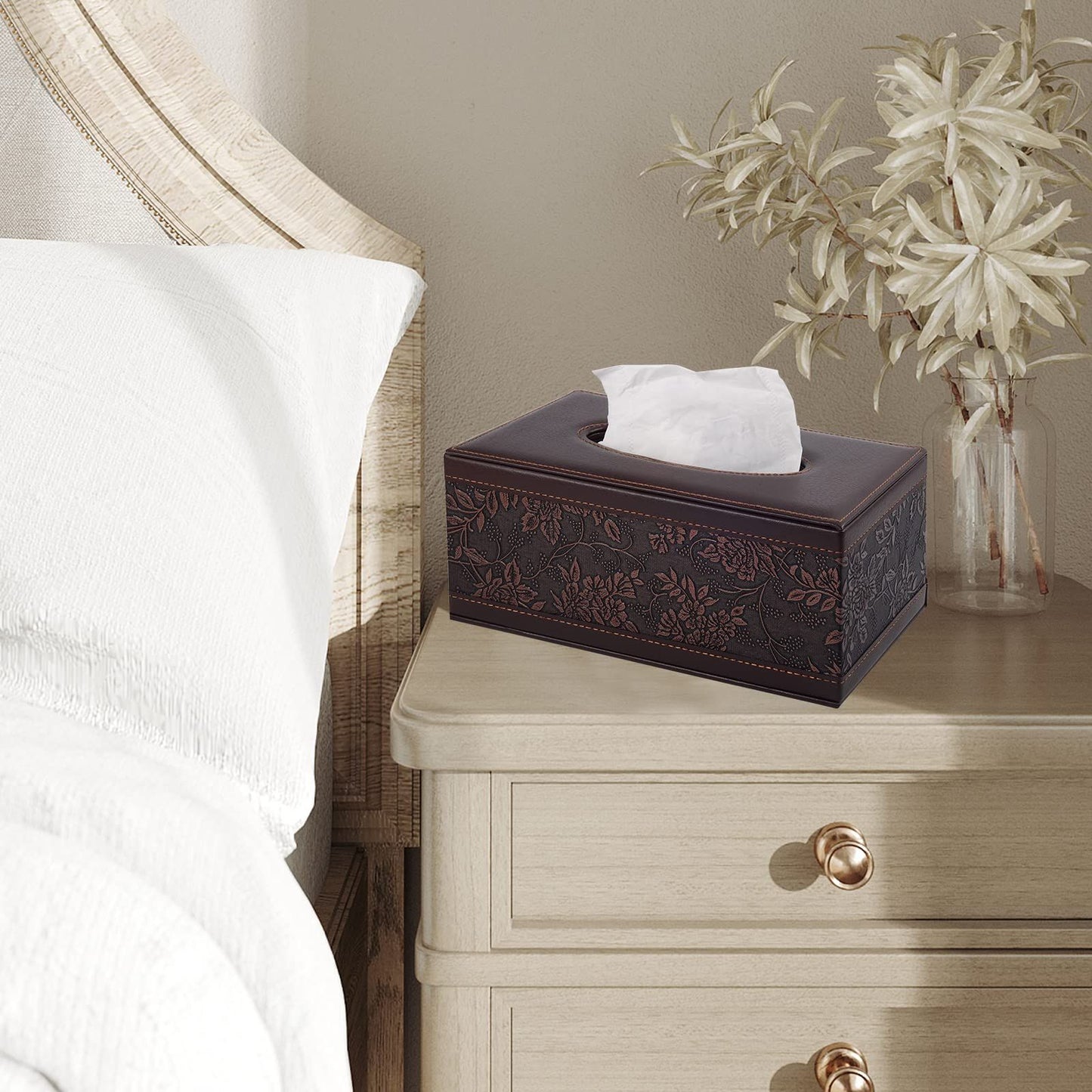 Fashionable leather living room, household paper box, business hotel KTV dining table, leather tissue box