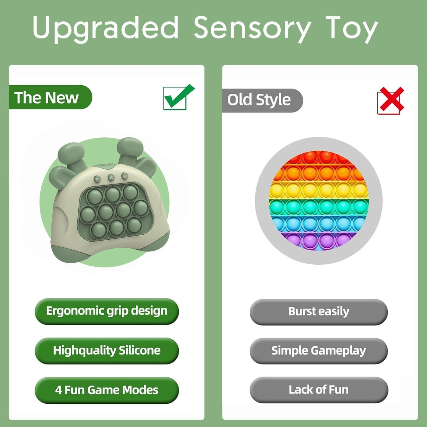 Fast Push Game  Toys Pop Game Handheld Bubble Game Light-up Pop Toy for Boys, Girls and Adults Birthday Gift