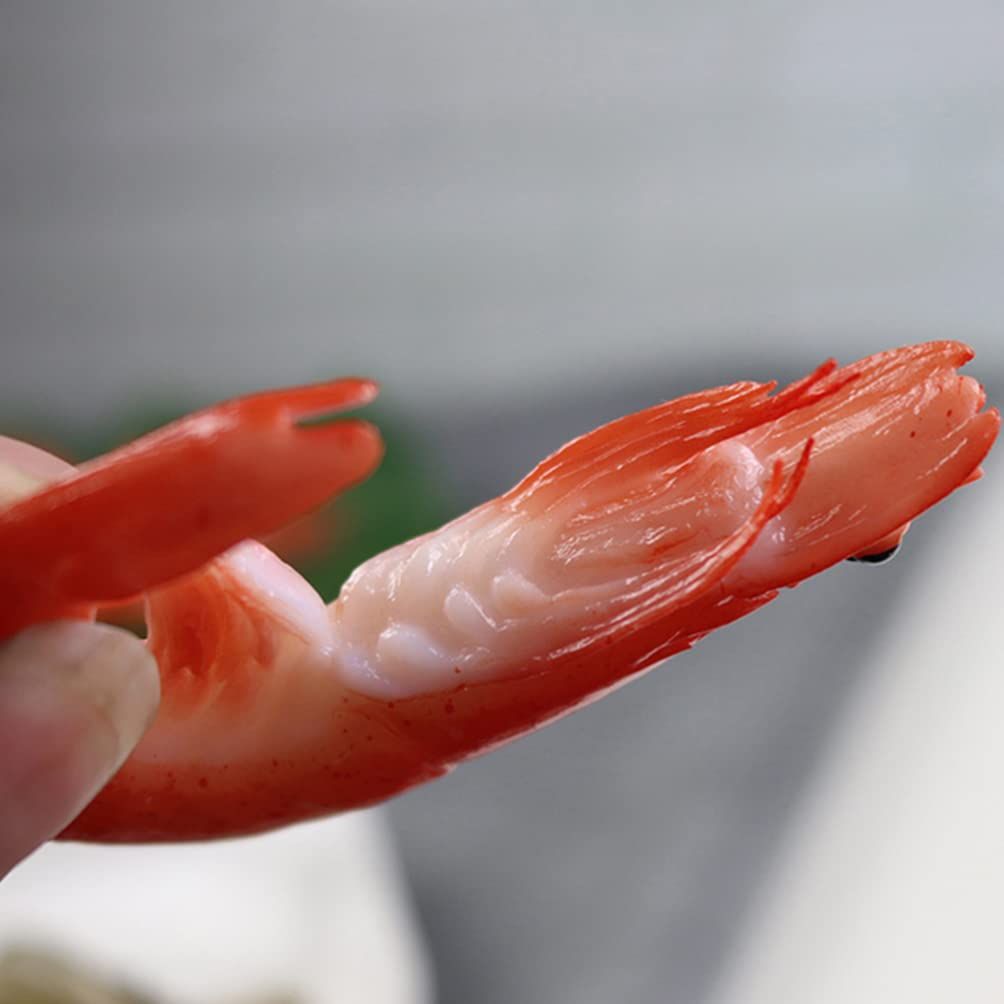 4pcs Desktop Decor Table Top Decor Fake Food Model Realistic Food Model Toys Birthday Decoration for Girl Shrimp Toy Simulated