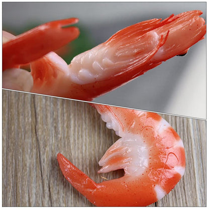 4pcs Desktop Decor Table Top Decor Fake Food Model Realistic Food Model Toys Birthday Decoration for Girl Shrimp Toy Simulated