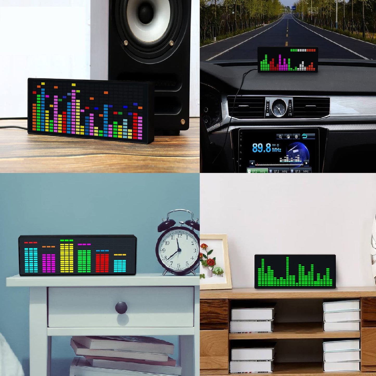 Clock Color LED Music Spectrum Music Audio Spectrum Indicator VU Meter VFD Audio Atmosphere Display