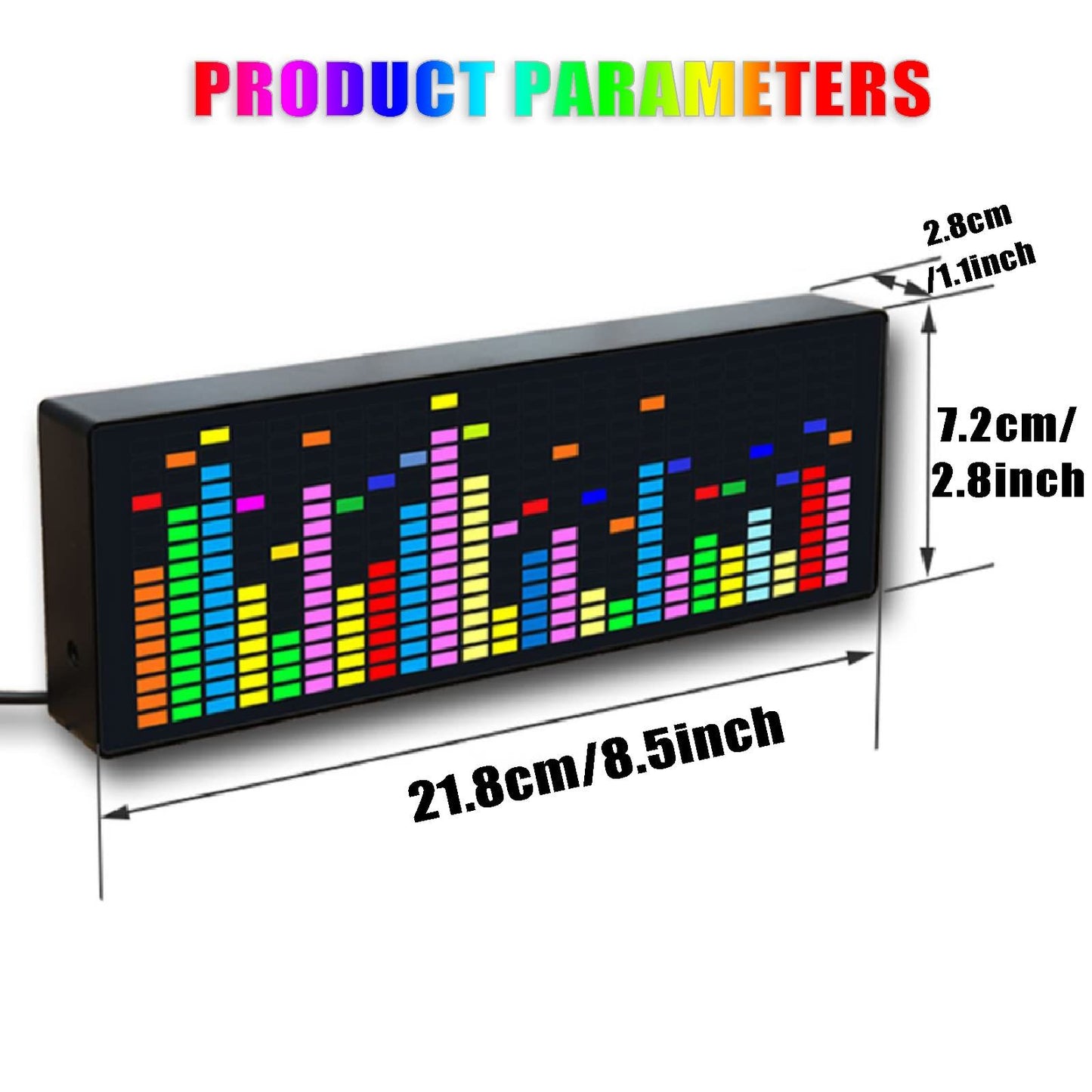 Clock Color LED Music Spectrum Music Audio Spectrum Indicator VU Meter VFD Audio Atmosphere Display