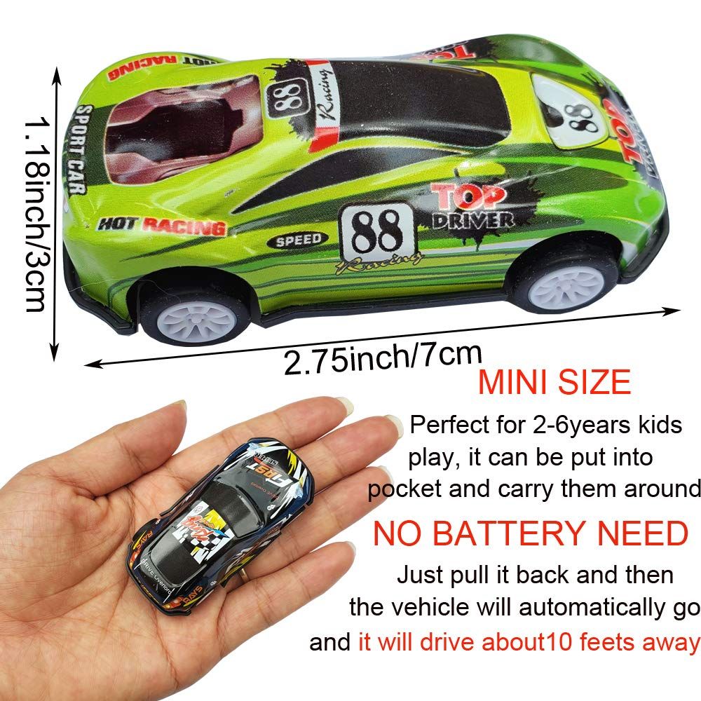10PCS Random Pull Back Toy Cars for Boys Girls Toddlers 3,4,5,6 Years Old, Mini Die-Cast Race Cars Vehicles Bulk