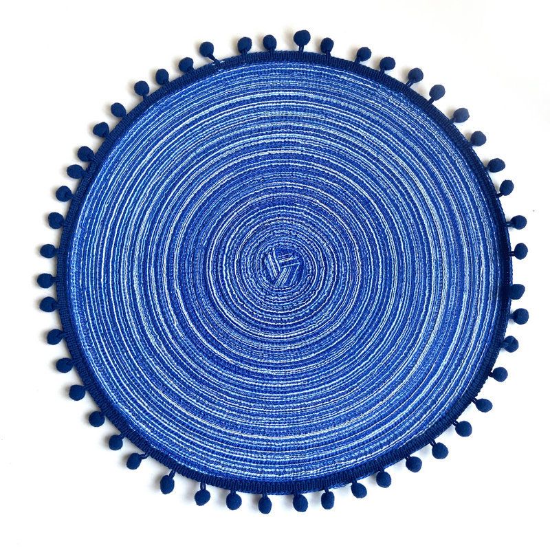 Textured Placemats 15 Inches Round, Set of 4 – Modern Traycloth Table Mats for Home, Dining Room Décor, Banquets, Indoor