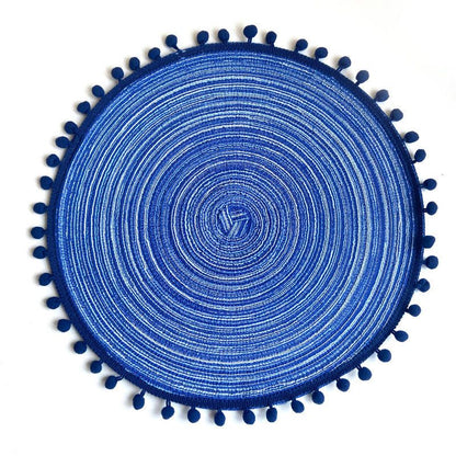 Textured Placemats 15 Inches Round, Set of 4 – Modern Traycloth Table Mats for Home, Dining Room Décor, Banquets, Indoor