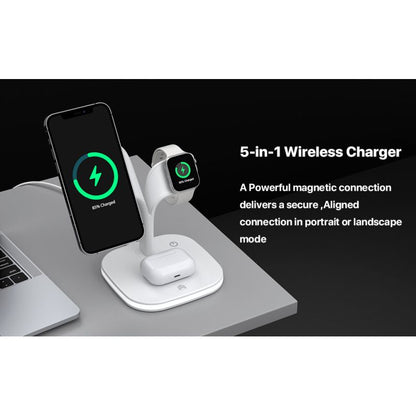 White wireless charger 3 in 1 Fast Charge Charging Station that complements your room Charging Station（165*120*160mm）