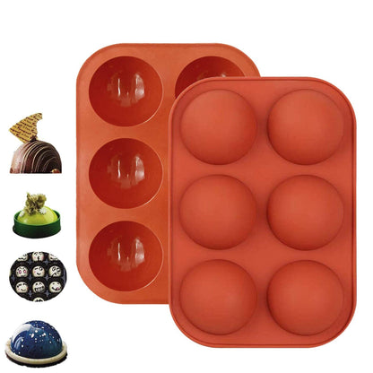 Chocolate Bomb Mold, Silicone Hot Cocoa Bombs Molds, 2 Packs Circle Baking Mold for Making Dessert Candy, Dome Cake