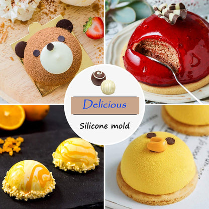Chocolate Bomb Mold, Silicone Hot Cocoa Bombs Molds, 2 Packs Circle Baking Mold for Making Dessert Candy, Dome Cake