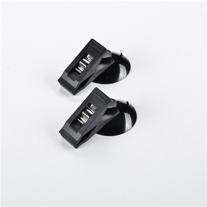 2 Pack Black Suction Cup Clips Round Suction Cup Holder Multiple Purpose Card Clamp for Car Business Card Kitchen Office Home
