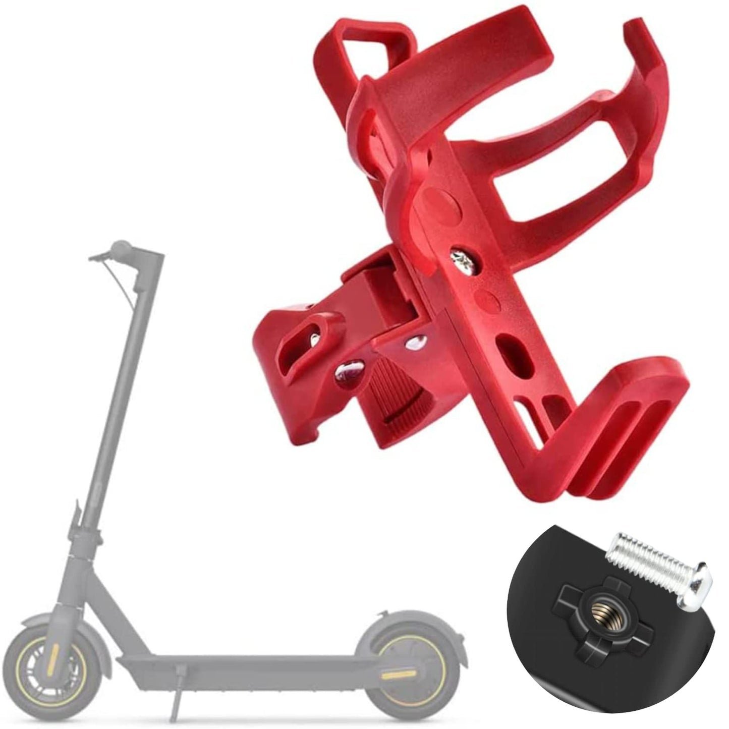 360 degree rotating water bottle holder replacement for bicycles and electric scooters, anti slip quick disassembly accessories