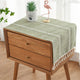 1PC Boho Style Green Rectangular Tablecloth with Tassel Stripe Pattern, Polyester Woven Desk Cloth for Dresser, Bedside Table, Cabinets, Home Furniture Dust Cover Decor 38x91cm