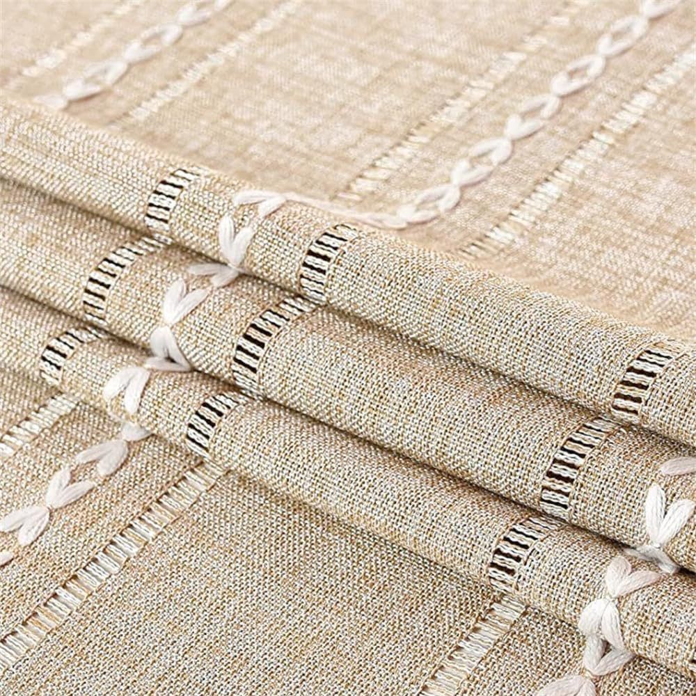 1PC Boho Style Brown Rectangular Tablecloth with Tassel Stripe Pattern, Polyester Woven Desk Cloth for Dresser, Bedside Table, Cabinets, Home Furniture Dust Cover Decor 38x91cm