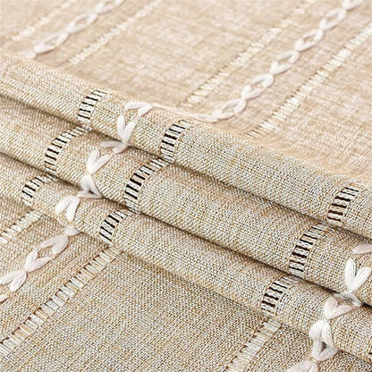 1PC Boho Style Brown Rectangular Tablecloth with Tassel Stripe Pattern, Polyester Woven Desk Cloth for Dresser, Bedside Table, Cabinets, Home Furniture Dust Cover Decor 38x91cm