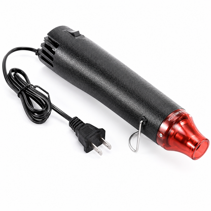 Black 110V 300W Mini Heat Gun, Portable Hot Air Gun with Stand for Shrinking Wrap, Embossing and Paint Drying