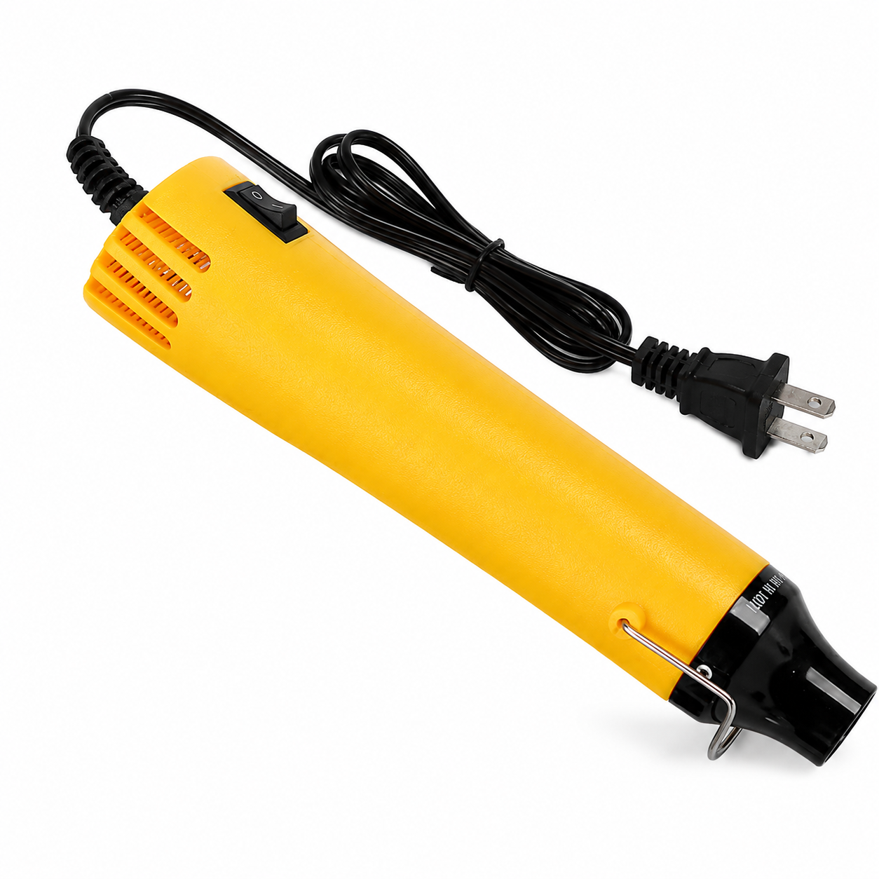 Yellow 110V 300W Mini Heat Gun, Portable Hot Air Gun with Stand for Shrinking Wrap, Embossing and Paint Drying