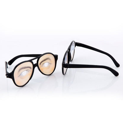 Halloween Trick Toy Male Female Funny Eyes Glasses Prank Disguise Eyeglass Party Props 2pcs-Trick toys
