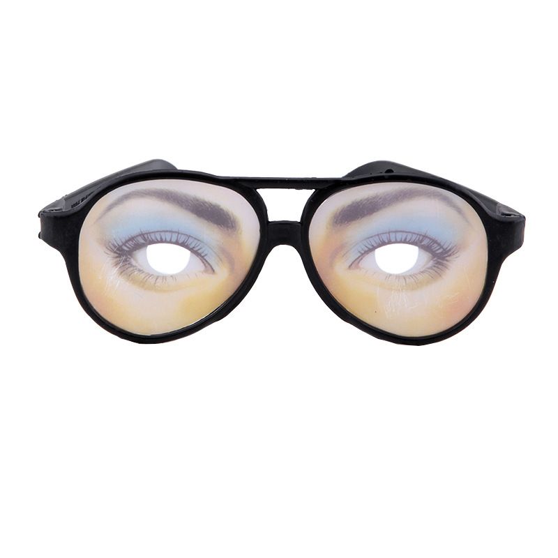 Halloween Trick Toy Male Female Funny Eyes Glasses Prank Disguise Eyeglass Party Props 2pcs-Trick toys