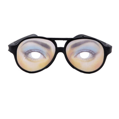 Halloween Trick Toy Male Female Funny Eyes Glasses Prank Disguise Eyeglass Party Props 2pcs-Trick toys