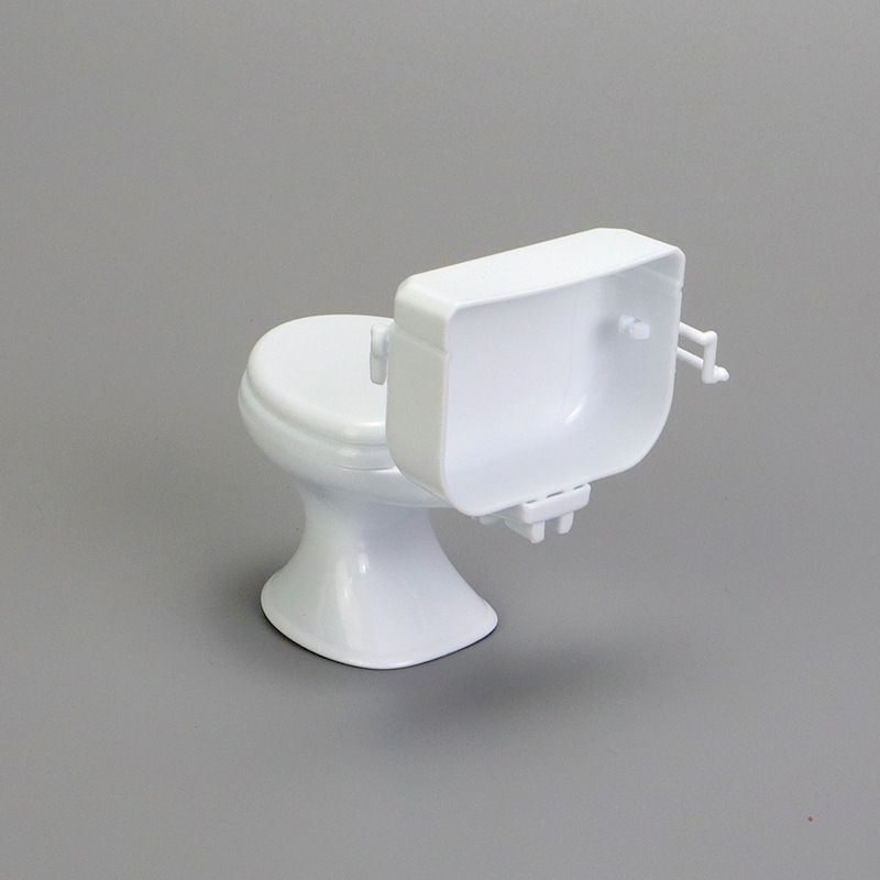 2 Pieces Mini Toilet Seat Toy Doll House Furniture Miniature Classic Bathroom Baby Toilet Toy Tiny Cake Topper Bathroom Furniture
