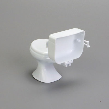 2 Pieces Mini Toilet Seat Toy Doll House Furniture Miniature Classic Bathroom Baby Toilet Toy Tiny Cake Topper Bathroom Furniture