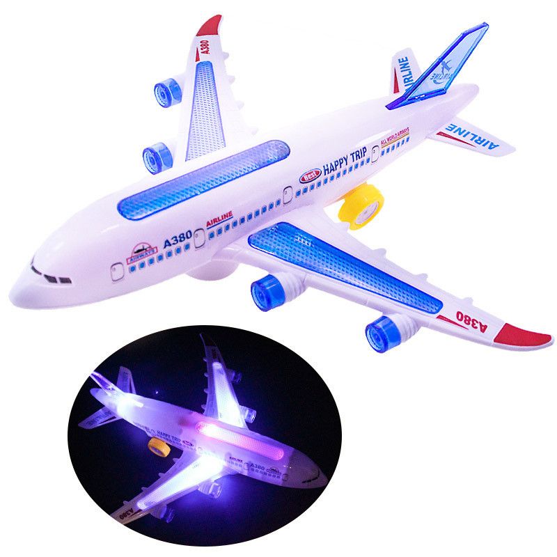 Toysery Airplane Toys for Kids, Bump and Go Action,Toddler Toy Plane with LED Flashing Lights and Sounds. Ideal for 3-12 Years Old