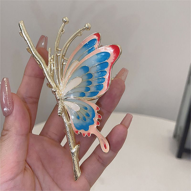 Large Non-Slip Strong Metal Butterfly Hair Clips Sparkly Hold Hair Jaw Clips Cute Hair Claws Big Butterfly