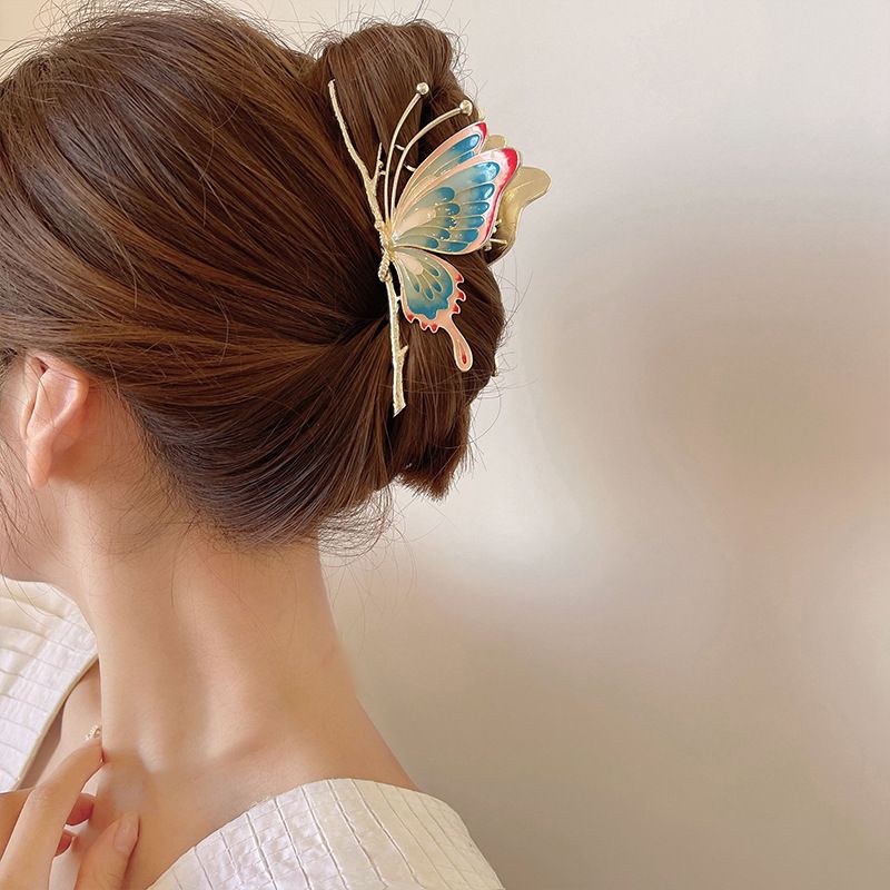Large Non-Slip Strong Metal Butterfly Hair Clips Sparkly Hold Hair Jaw Clips Cute Hair Claws Big Butterfly