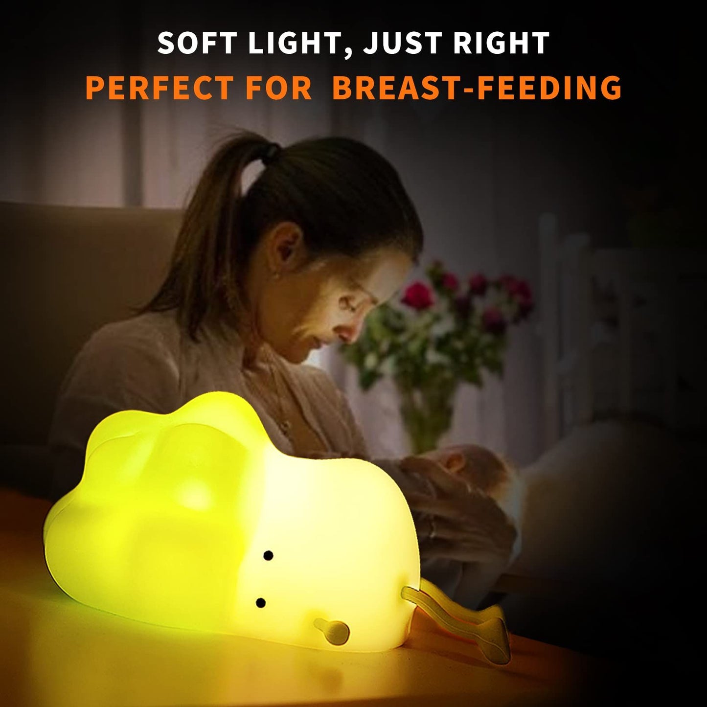 Kids Night Light, Green Broccoli Cute Night Light for Kids, Premium Silicone Nursery Nightlight, Touch Control, Rechargeable