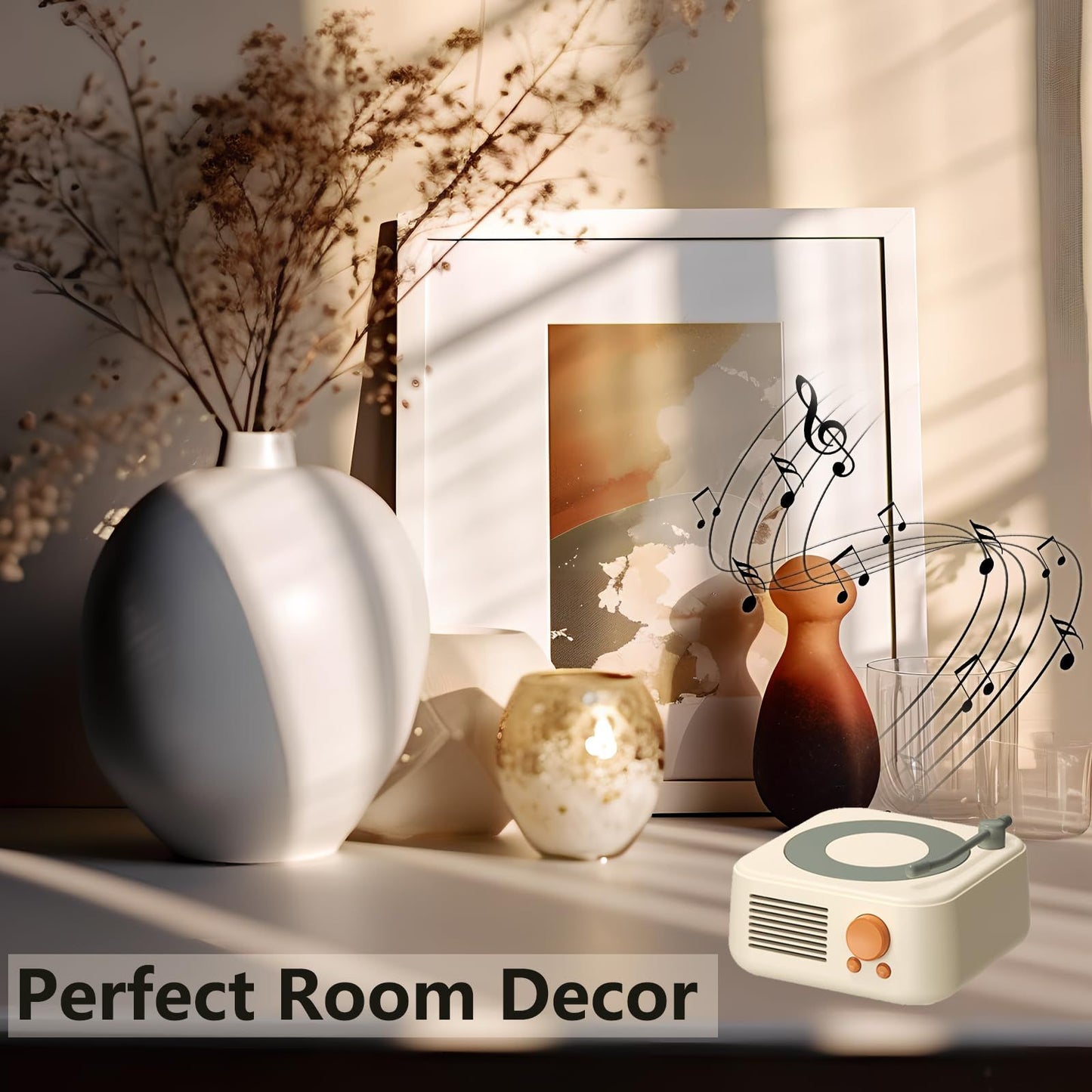 Old Fashioned Classic Style Bluetooth Speaker, Vinyl Record Player Style Bluetooth Speaker for Office Home Decor