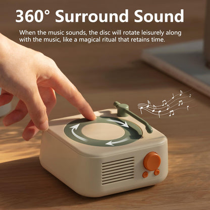 Old Fashioned Classic Style Bluetooth Speaker, Vinyl Record Player Style Bluetooth Speaker for Office Home Decor