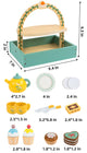 Wooden Dessert Cake Tea Party Set for Little Girls Toys, Pretend Play Kids Tea Set for Toddlers Wood Toys,Wooden Play Food Kitchen