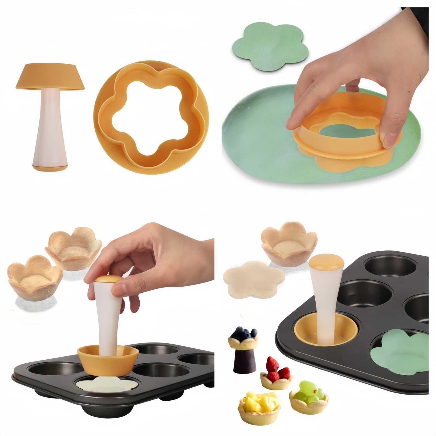 Egg Tart Molds, Mini Tart Shells, Dough press,Mini Pie Crust, DIY Cake Tart Pan Mold baking tools for Mini Egg Tart Shells,Pastry
