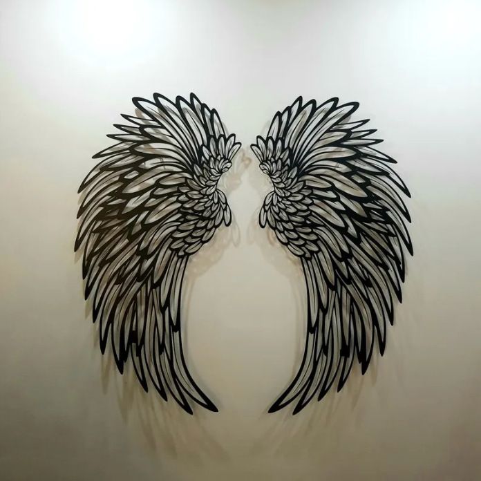 1 Pair Angel Wings Decorative Wall Decal Glowing Light Decorative Crafts Supplies For Children Girl Boys Bedroom Party