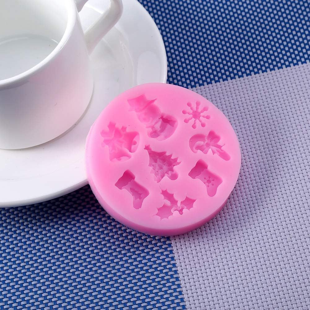Silicone Molds for Baking, 8 in 1 Molds DIY Cake Decorating, Christmas Snowflake Molds Chocolate Candy Cake Molds