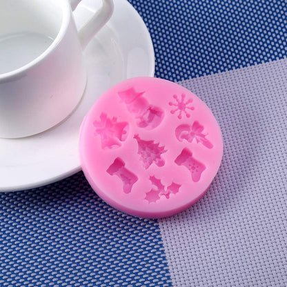Silicone Molds for Baking, 8 in 1 Molds DIY Cake Decorating, Christmas Snowflake Molds Chocolate Candy Cake Molds
