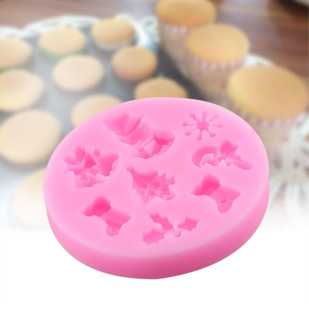 Silicone Molds for Baking, 8 in 1 Molds DIY Cake Decorating, Christmas Snowflake Molds Chocolate Candy Cake Molds