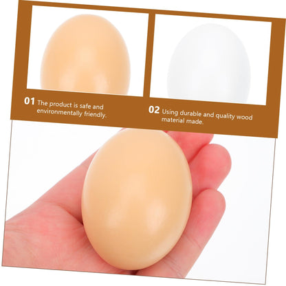 6pcs Easter Wooden Chicken Wooden Easter Eggs DIY Wooden Eggs Wooden Easter Egg Painting Kit Handmade Crafts Toys