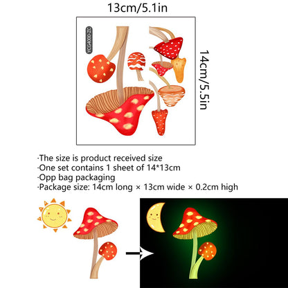 3D Butterfly Switch Wall Stickers-Glow in Dark Cute Panda Love Heart Window Clings Luminous Mushroom Wall Stickers for Kids