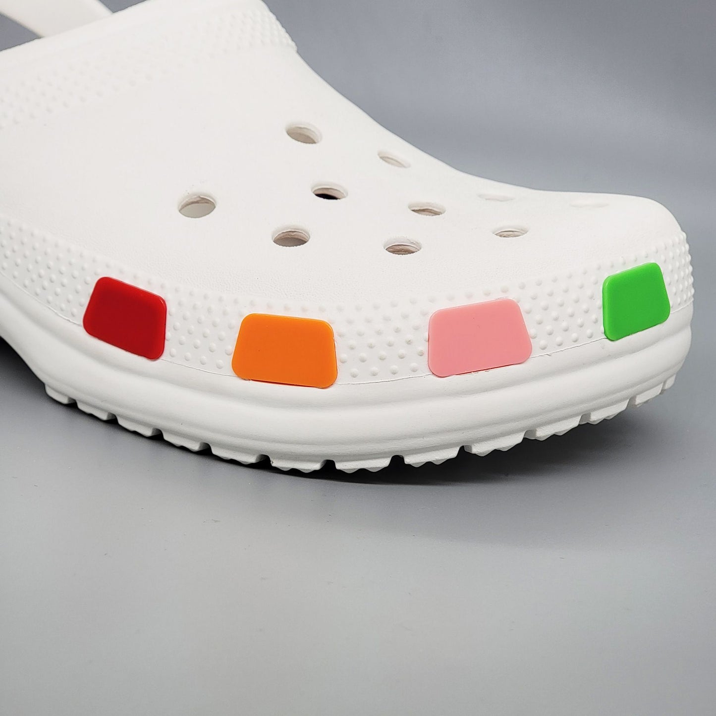 28 Pack Colored Shoe Charms, Compatible with Classic Crocs, and All Terrain Crocs, Functional Charms for Girls, Boys, Kids, Teens