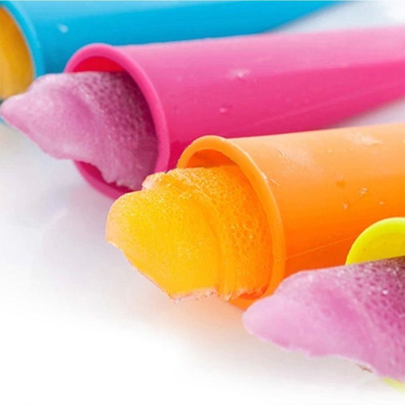 Set of 6 Popcical Mold, Popsicle Molds, Silicone Ice Pop Molds with Lids, Reusable Ice Cream Maker Molds, Random Color