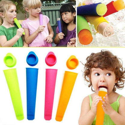 Set of 6 Popcical Mold, Popsicle Molds, Silicone Ice Pop Molds with Lids, Reusable Ice Cream Maker Molds, Random Color