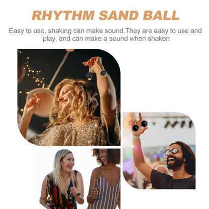 Rhythmic Ball Instrument, 2 Pair ABS Music Egg Shakers, Double Gourd, Easy to Play for Adults & Teenagers at Parties, Shows(Black)