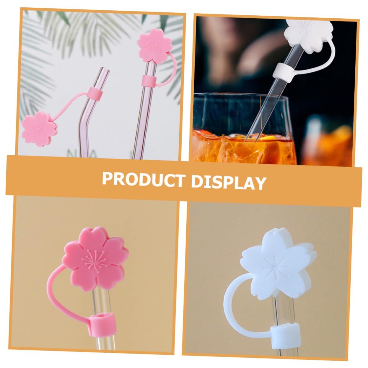 4Pcs drinks girl top cover Glass accessories sucker Dust plug protector hawaii Cartoon cap summer skull straw supplies Cute