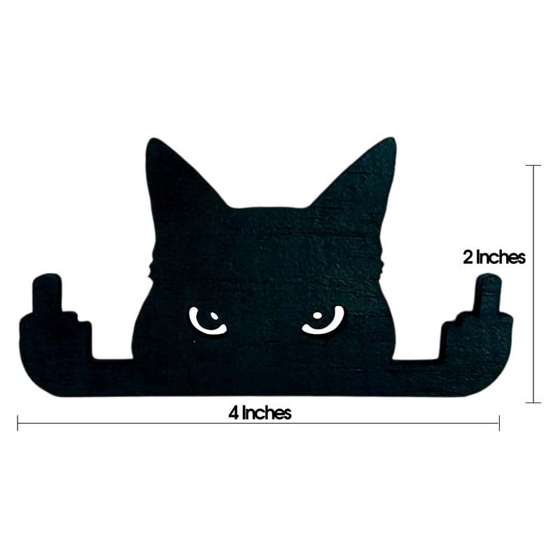 Black Cat Decor Ornament - Funny Cat Wall Art Figurine - Perfect Black Cat Gifts for Desk Display - Artistic Cat Gift and Black