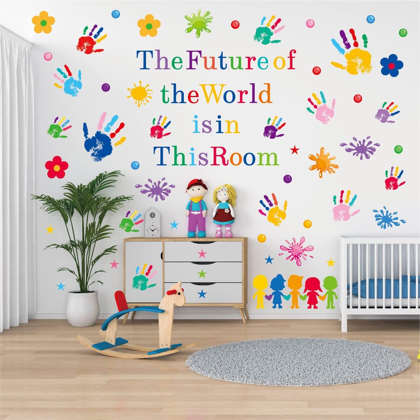 Kids Wall Decals Classroom Decals Colorful Inspirational Quotes Wall Stickers Motivational Sticker Splatter Handprint Wall Decals