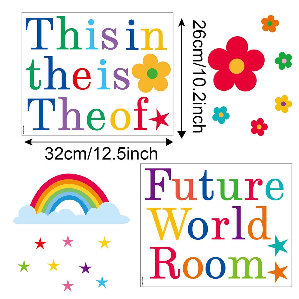 Kids Wall Decals Classroom Decals Colorful Inspirational Quotes Wall Stickers Motivational Sticker Splatter Handprint Wall Decals