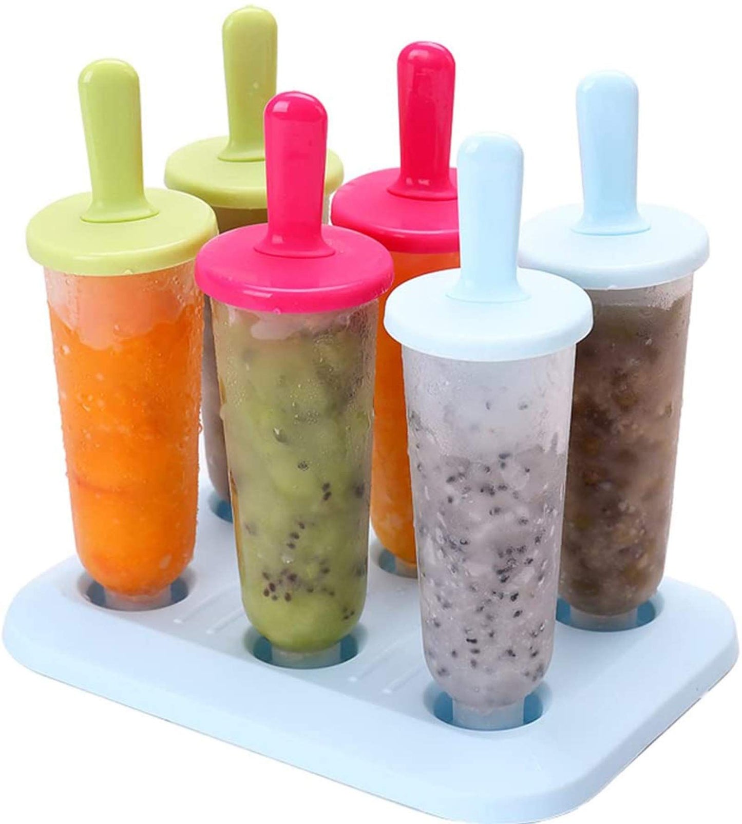 Popsicle Molds Ice Pop Makers Ice Pop Molds Ice Bar Maker Plastic Popsicle Mold, Kids Ice Cream Tray Holder Lolly Pops-2pcs