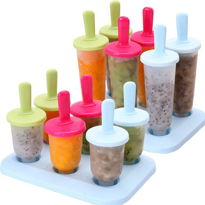 Popsicle Molds Ice Pop Makers Ice Pop Molds Ice Bar Maker Plastic Popsicle Mold, Kids Ice Cream Tray Holder Lolly Pops-2pcs