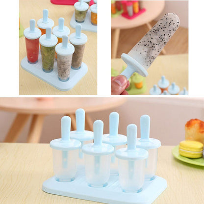 Popsicle Molds Ice Pop Makers Ice Pop Molds Ice Bar Maker Plastic Popsicle Mold, Kids Ice Cream Tray Holder Lolly Pops-2pcs