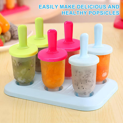 Popsicle Molds Ice Pop Makers Ice Pop Molds Ice Bar Maker Plastic Popsicle Mold, Kids Ice Cream Tray Holder Lolly Pops-2pcs